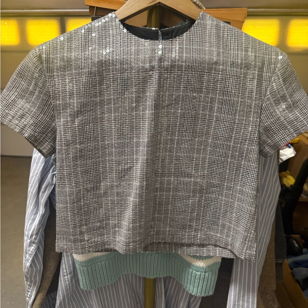 Vineyard Vines Black and White Plaid Top